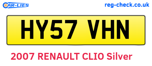 HY57VHN are the vehicle registration plates.