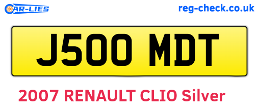 J500MDT are the vehicle registration plates.