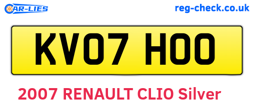 KV07HOO are the vehicle registration plates.