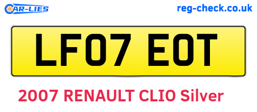 LF07EOT are the vehicle registration plates.