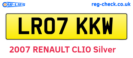 LR07KKW are the vehicle registration plates.