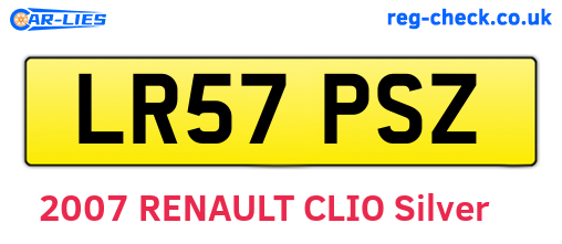 LR57PSZ are the vehicle registration plates.