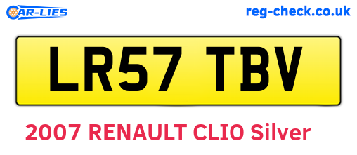 LR57TBV are the vehicle registration plates.