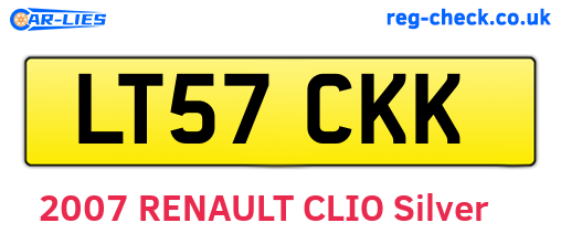 LT57CKK are the vehicle registration plates.