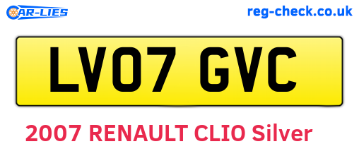 LV07GVC are the vehicle registration plates.