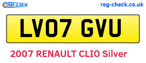 LV07GVU are the vehicle registration plates.