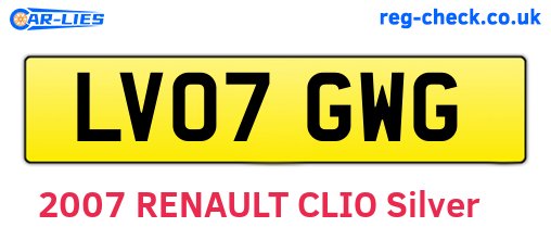 LV07GWG are the vehicle registration plates.