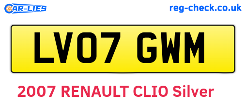 LV07GWM are the vehicle registration plates.
