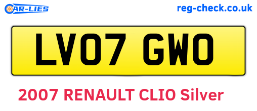 LV07GWO are the vehicle registration plates.