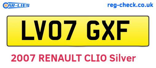 LV07GXF are the vehicle registration plates.