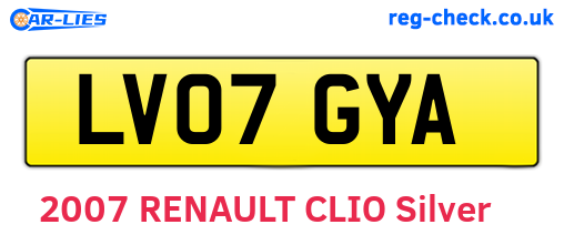 LV07GYA are the vehicle registration plates.