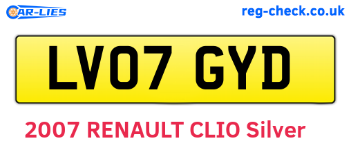 LV07GYD are the vehicle registration plates.