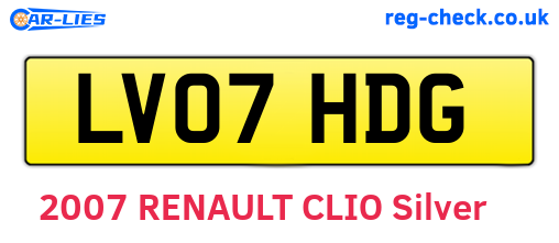 LV07HDG are the vehicle registration plates.