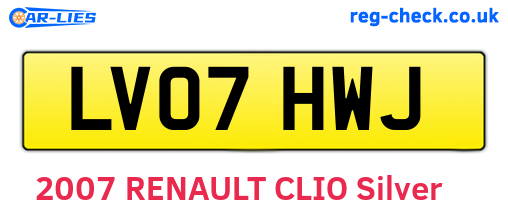 LV07HWJ are the vehicle registration plates.