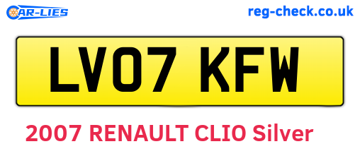 LV07KFW are the vehicle registration plates.