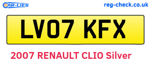 LV07KFX are the vehicle registration plates.