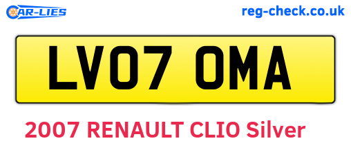 LV07OMA are the vehicle registration plates.