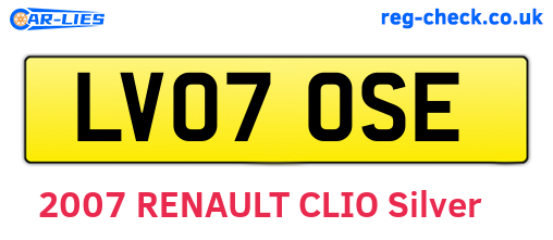 LV07OSE are the vehicle registration plates.