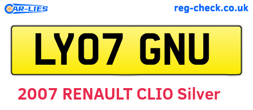 LY07GNU are the vehicle registration plates.