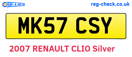 MK57CSY are the vehicle registration plates.