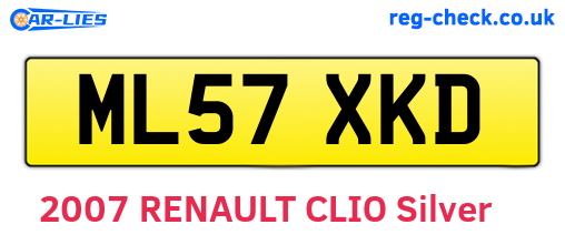 ML57XKD are the vehicle registration plates.