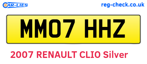 MM07HHZ are the vehicle registration plates.