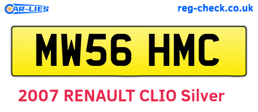 MW56HMC are the vehicle registration plates.