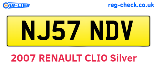 NJ57NDV are the vehicle registration plates.
