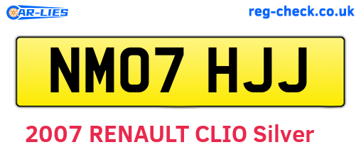NM07HJJ are the vehicle registration plates.