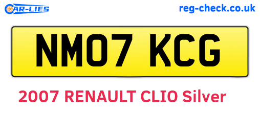 NM07KCG are the vehicle registration plates.