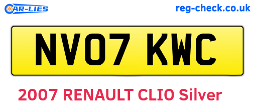 NV07KWC are the vehicle registration plates.