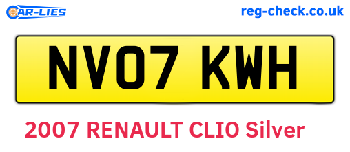 NV07KWH are the vehicle registration plates.