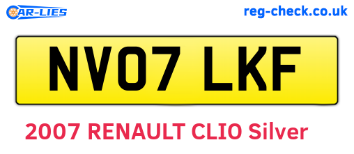 NV07LKF are the vehicle registration plates.