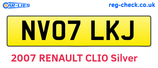NV07LKJ are the vehicle registration plates.