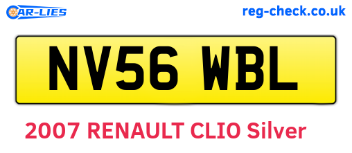 NV56WBL are the vehicle registration plates.
