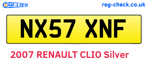 NX57XNF are the vehicle registration plates.