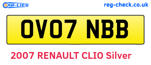 OV07NBB are the vehicle registration plates.