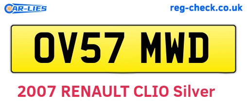 OV57MWD are the vehicle registration plates.