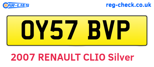 OY57BVP are the vehicle registration plates.