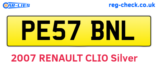 PE57BNL are the vehicle registration plates.