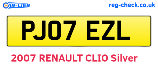 PJ07EZL are the vehicle registration plates.