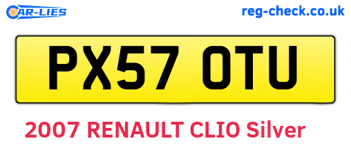 PX57OTU are the vehicle registration plates.