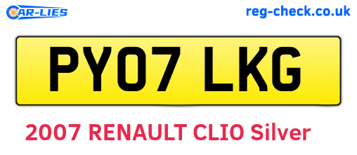 PY07LKG are the vehicle registration plates.