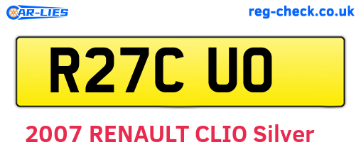 R27CUO are the vehicle registration plates.