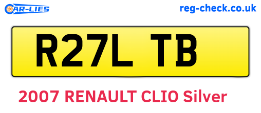 R27LTB are the vehicle registration plates.