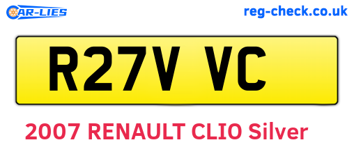 R27VVC are the vehicle registration plates.