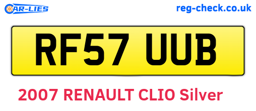RF57UUB are the vehicle registration plates.