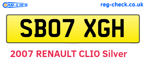 SB07XGH are the vehicle registration plates.