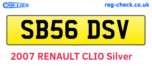 SB56DSV are the vehicle registration plates.