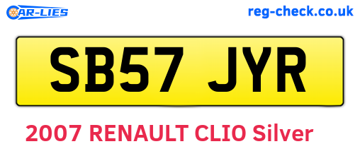 SB57JYR are the vehicle registration plates.